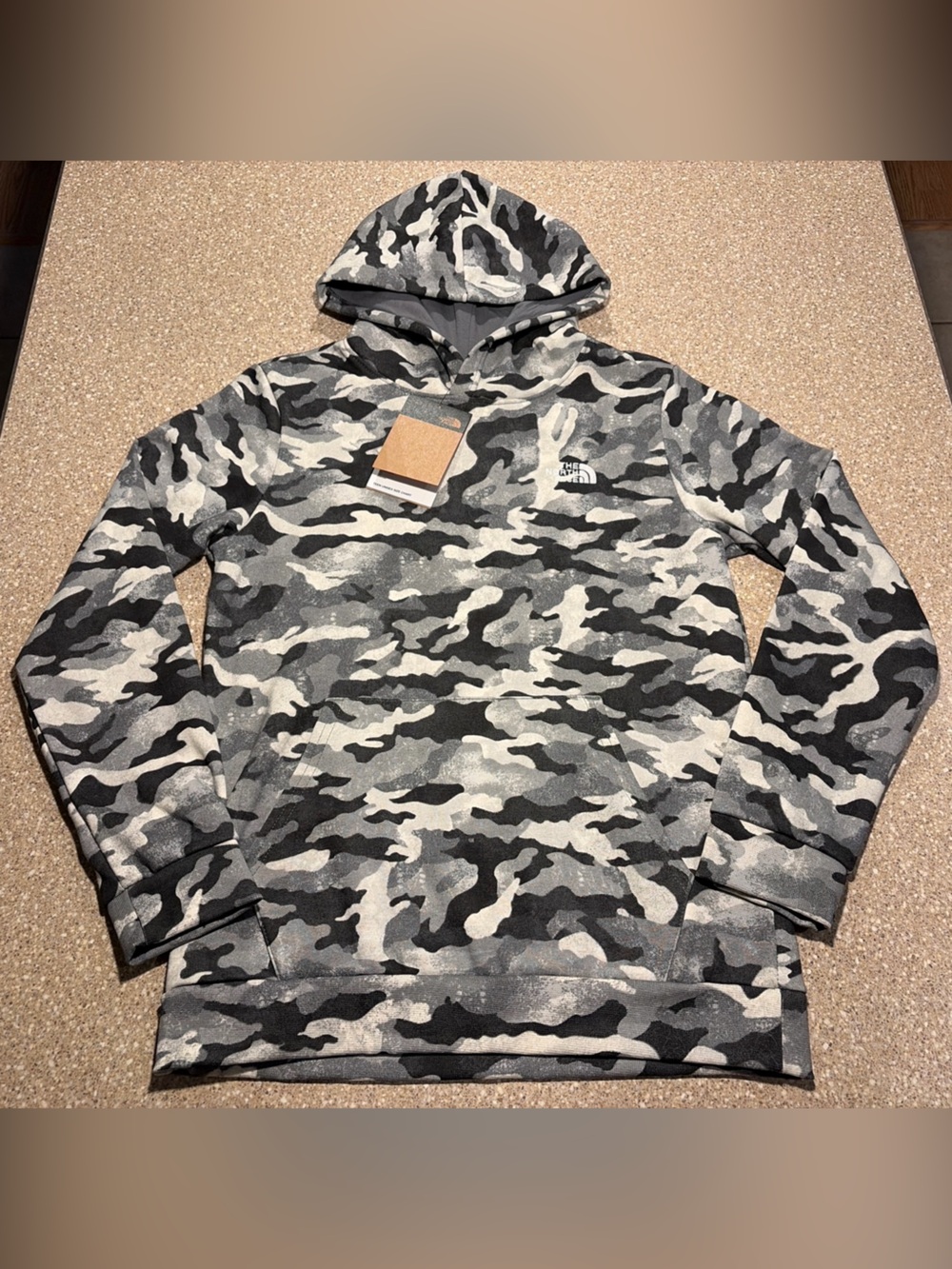 NWT North Face Evolution Camo Hoodie Smoked Pearl Grey Black Teen XL (14/16) $45